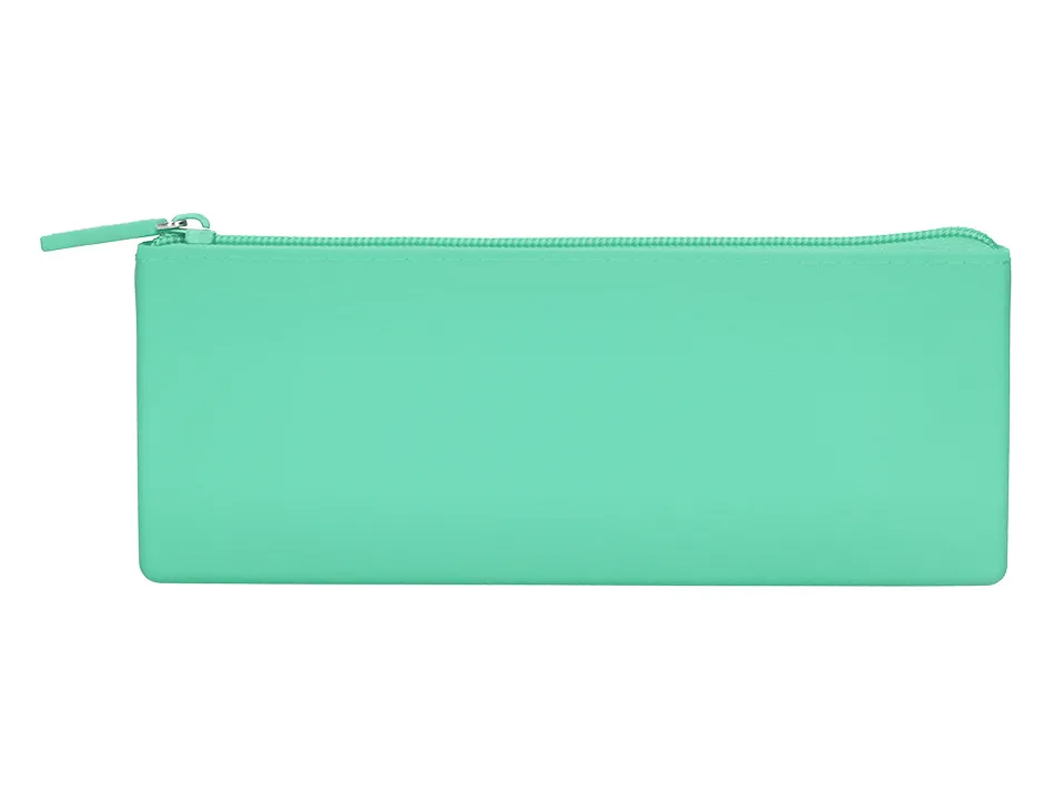 Trousse antartik triangulaire 1 compartiment silicone soft touch coloris pastels assortis