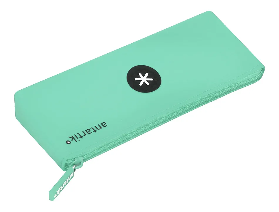 Trousse antartik triangulaire 1 compartiment silicone soft touch coloris pastels assortis