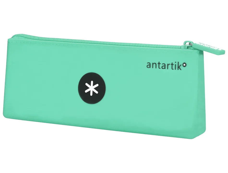 Trousse antartik triangulaire 1 compartiment silicone soft touch coloris pastels assortis