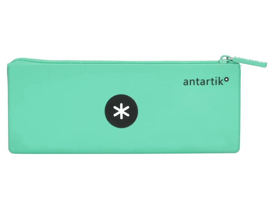 Trousse antartik triangulaire 1 compartiment silicone soft touch coloris pastels assortis