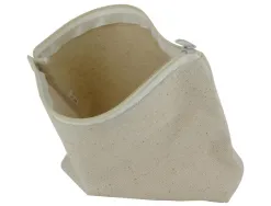 Trousse de maquillage ocolor fermeture eclair coton coloris ecru format 14x19cm lot de 6 trousses