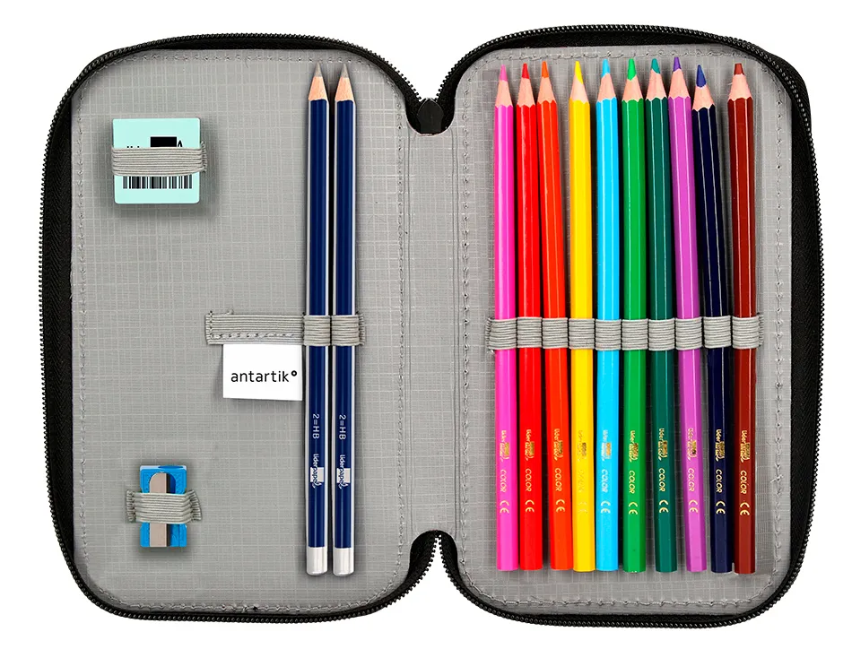 Trousse garnie antartik 2 compartiments 28 pieces rouge