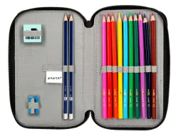 Trousse garnie antartik 2 compartiments 28 pieces bleu