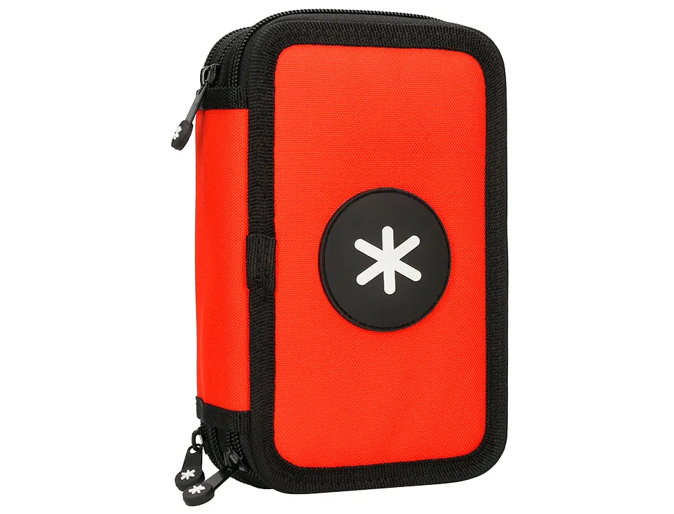 Trousse garnie antartik 3 compartiments 36 pieces rouge