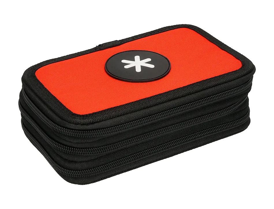 Trousse garnie antartik 3 compartiments 36 pieces rouge