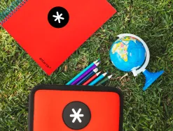 Trousse garnie antartik 3 compartiments 36 pieces rouge