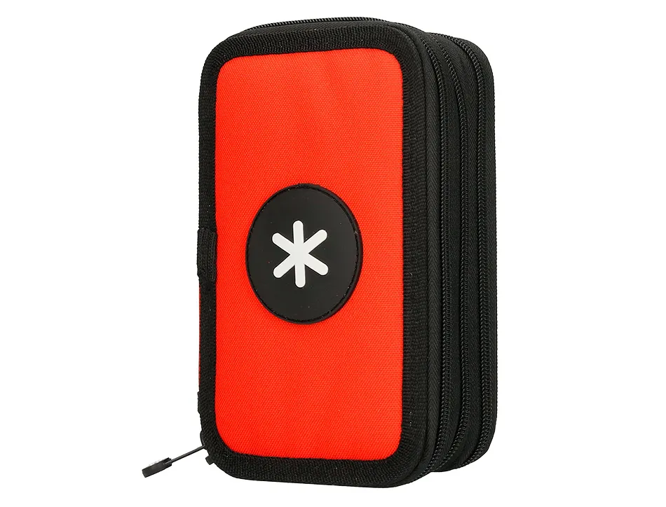 Trousse garnie antartik 3 compartiments 36 pieces rouge