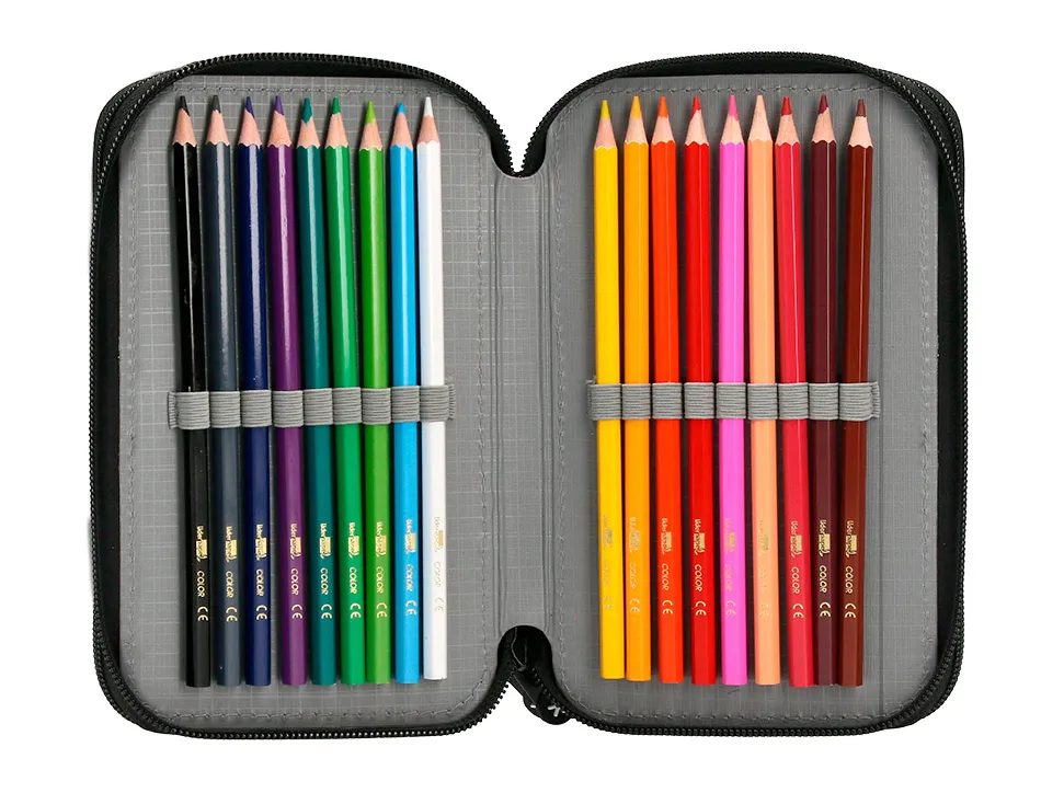 Trousse garnie antartik 3 compartiments 36 pieces rouge