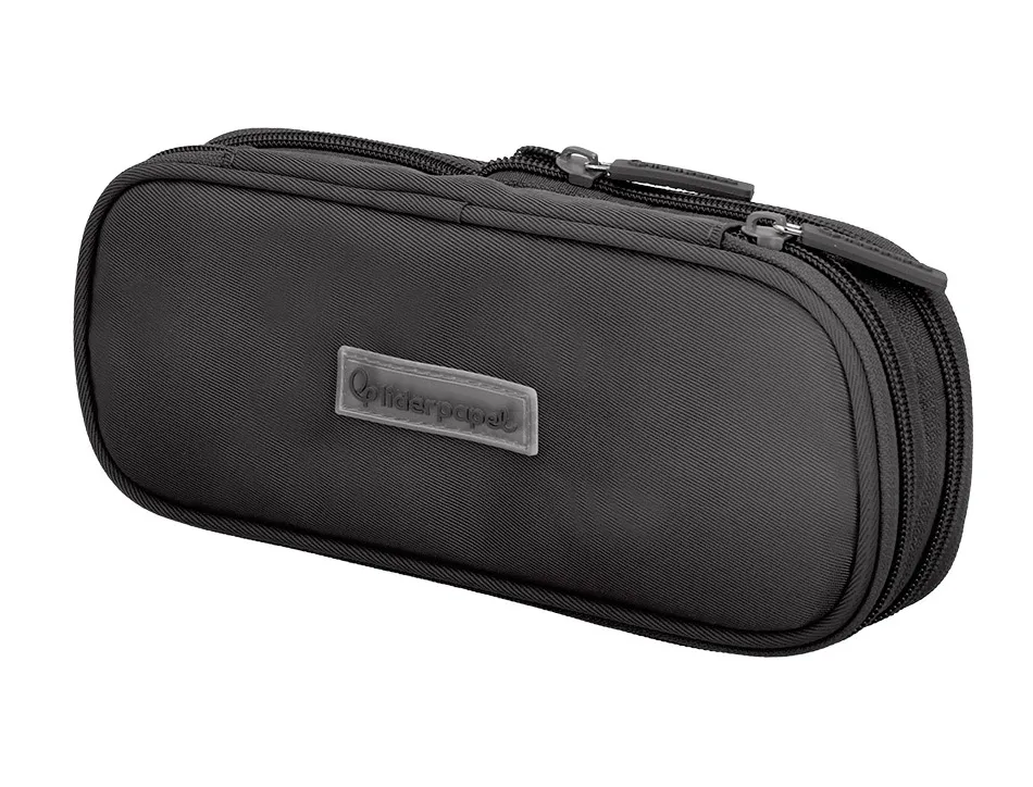 Trousse liderpapel color pop 2 fermetures eclair avec 1 compartiment extensible coloris noir 230x60mm