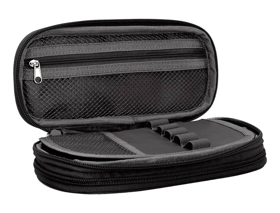 Trousse liderpapel color pop 2 fermetures eclair avec 1 compartiment extensible coloris noir 230x60mm