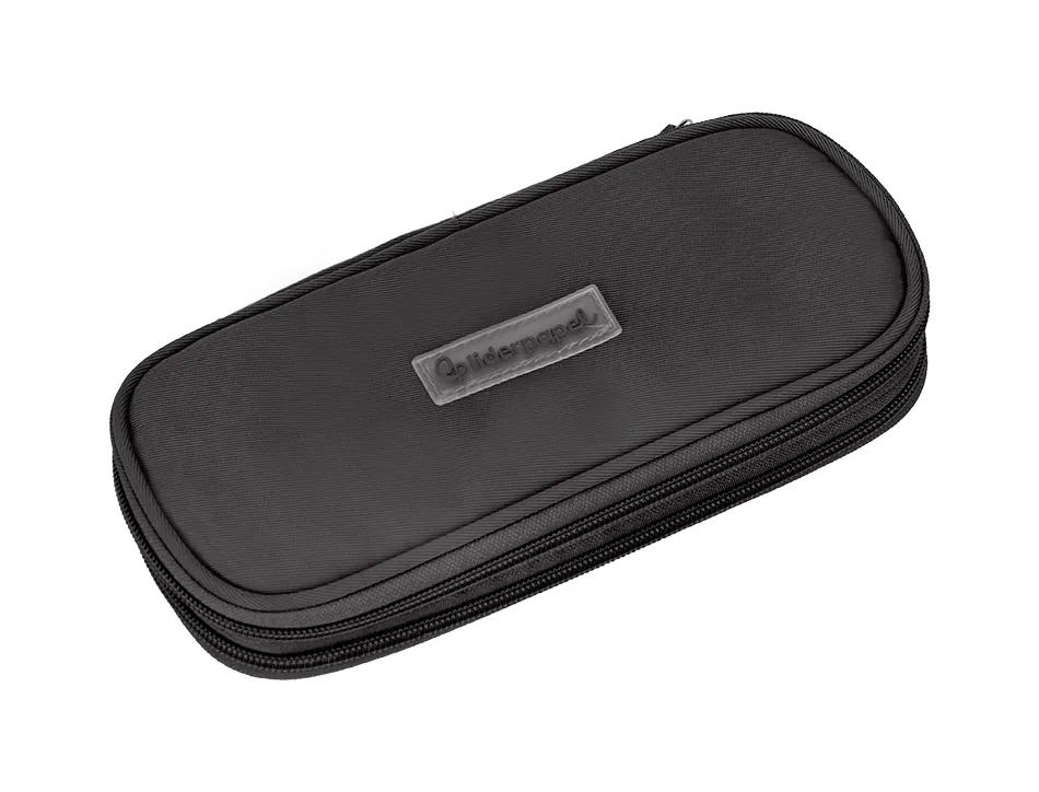 Trousse liderpapel color pop 2 fermetures eclair avec 1 compartiment extensible coloris noir 230x60mm