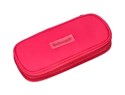 Trousse liderpapel color pop 2 fermetures eclair avec 1 compartiment extensible coloris rose fuschia 230x60mm