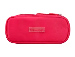Trousse liderpapel color pop 2 fermetures eclair avec 1 compartiment extensible coloris rose fuschia 230x60mm