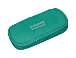 Trousse liderpapel color pop 2 fermetures eclair avec 1 compartiment extensible coloris turquoise 230x60mm