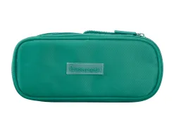 Trousse liderpapel color pop 2 fermetures eclair avec 1 compartiment extensible coloris turquoise 230x60mm