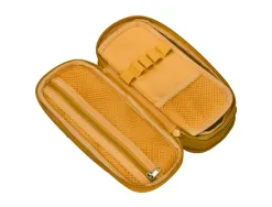 Trousse liderpapel color pop 2 fermetures eclair avec 1 compartiment extensible coloris jaune 230x60mm