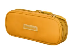 Trousse liderpapel color pop 2 fermetures eclair avec 1 compartiment extensible coloris jaune 230x60mm
