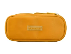Trousse liderpapel color pop 2 fermetures eclair avec 1 compartiment extensible coloris jaune 230x60mm