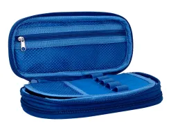 Trousse liderpapel color pop 2 fermetures eclair avec 1 compartiment extensible coloris bleu 230x60mm