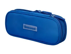 Trousse liderpapel color pop 2 fermetures eclair avec 1 compartiment extensible coloris bleu 230x60mm