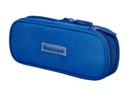 Trousse liderpapel color pop 2 fermetures eclair avec 1 compartiment extensible coloris bleu 230x60mm