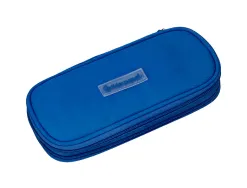 Trousse liderpapel color pop 2 fermetures eclair avec 1 compartiment extensible coloris bleu 230x60mm