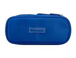 Trousse liderpapel color pop 2 fermetures eclair avec 1 compartiment extensible coloris bleu 230x60mm