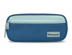 Trousse liderpapel duo 3 fermetures eclair avec poche a l'avant coloris bleu fonce 220x90x70mm