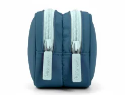 Trousse liderpapel duo 3 fermetures eclair avec poche a l'avant coloris bleu fonce 220x90x70mm