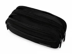 Trousse liderpapel duo 3 fermetures eclair avec poche a l'avant coloris noir 220x90x70mm
