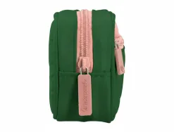 Trousse liderpapel duo 2 fermetures eclair avec poche a l'avant coloris vert militaire 220x90x50mm