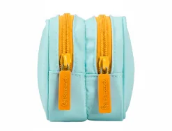 Trousse liderpapel duo 3 fermetures eclair avec poche a l'avant coloris bleu clair 220x90x70 mm