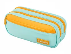 Trousse liderpapel duo 3 fermetures eclair avec poche a l'avant coloris bleu clair 220x90x70 mm