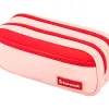 Trousse liderpapel duo 3 fermetures eclair avec poche a l'avant coloris rose 220x90x70mm