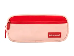 Trousse liderpapel duo 3 fermetures eclair avec poche a l'avant coloris rose 220x90x70mm