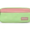 Trousse liderpapel duo 3 fermetures eclair avec poche a l'avant coloris vert pastel 220x90x70mm