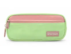 Trousse liderpapel duo 3 fermetures eclair avec poche a l'avant coloris vert pastel 220x90x70mm
