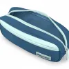 Trousse liderpapel duo 2 fermetures eclair avec poche a l'avant coloris bleu fonce 220x90x50mm