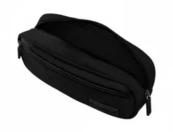 Trousse liderpapel duo 2 fermetures eclair avec poche a l'avant coloris noir 220x90x50mm