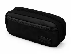 Trousse liderpapel duo 2 fermetures eclair avec poche a l'avant coloris noir 220x90x50mm