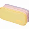Trousse liderpapel funky 3 fermetures eclair jaune rose et lilas 220x100x65mm