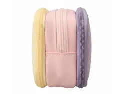 Trousse liderpapel funky 3 fermetures eclair jaune rose et lilas 220x100x65mm