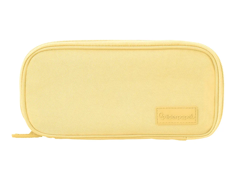 Trousse liderpapel funky 3 fermetures eclair jaune rose et lilas 220x100x65mm