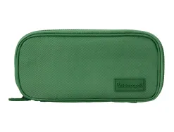 Trousse liderpapel funky 3 fermetures eclair verte blanche et bleue 220x100x65mm