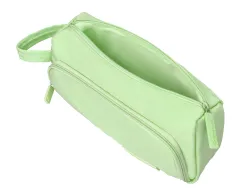 Trousse liderpapel minibag 2 fermetures eclair avec poche interieure coloris vert pastel 213x100x70mm