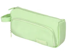 Trousse liderpapel minibag 2 fermetures eclair avec poche interieure coloris vert pastel 213x100x70mm