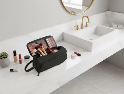 Trousse liderpapel minibag 2 fermetures eclair avec poche interieure coloris noir 210x100x70mm
