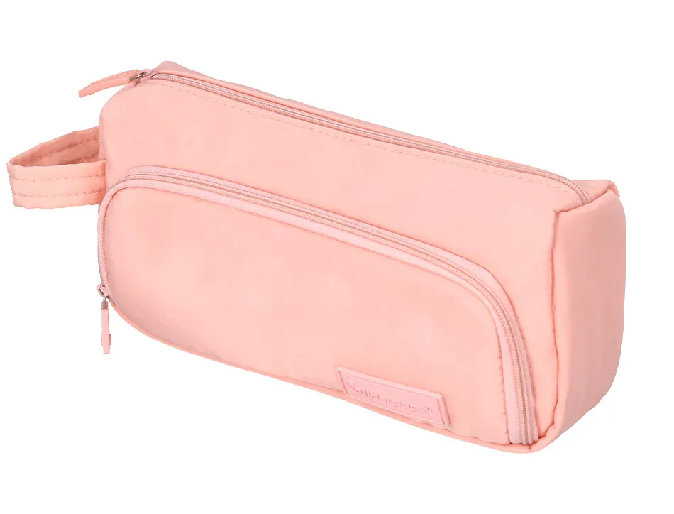 Trousse liderpapel minibag 2 fermetures eclair avec poche interieure coloris rose pastel 212x100x70mm