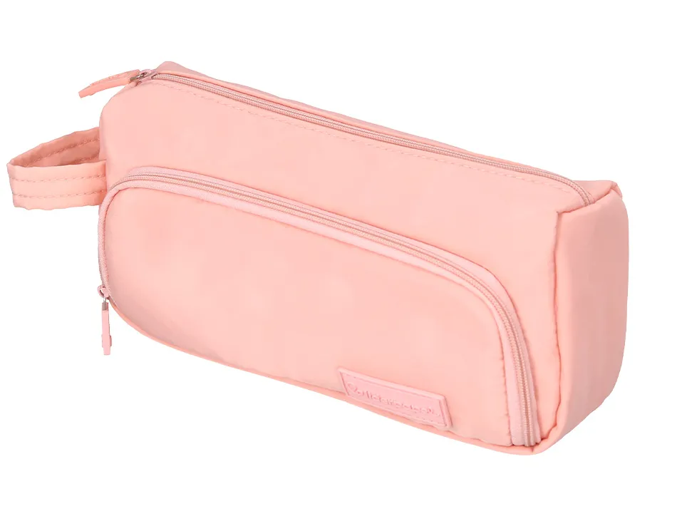 Trousse liderpapel minibag 2 fermetures eclair avec poche interieure coloris rose pastel 212x100x70mm