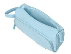 Trousse liderpapel minibag 2 fermetures eclair avec poche interieure coloris bleu pastel 211x100x70mm